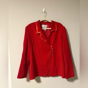 G.M.I. Red Blazer Jacket with Satin Trim 16
